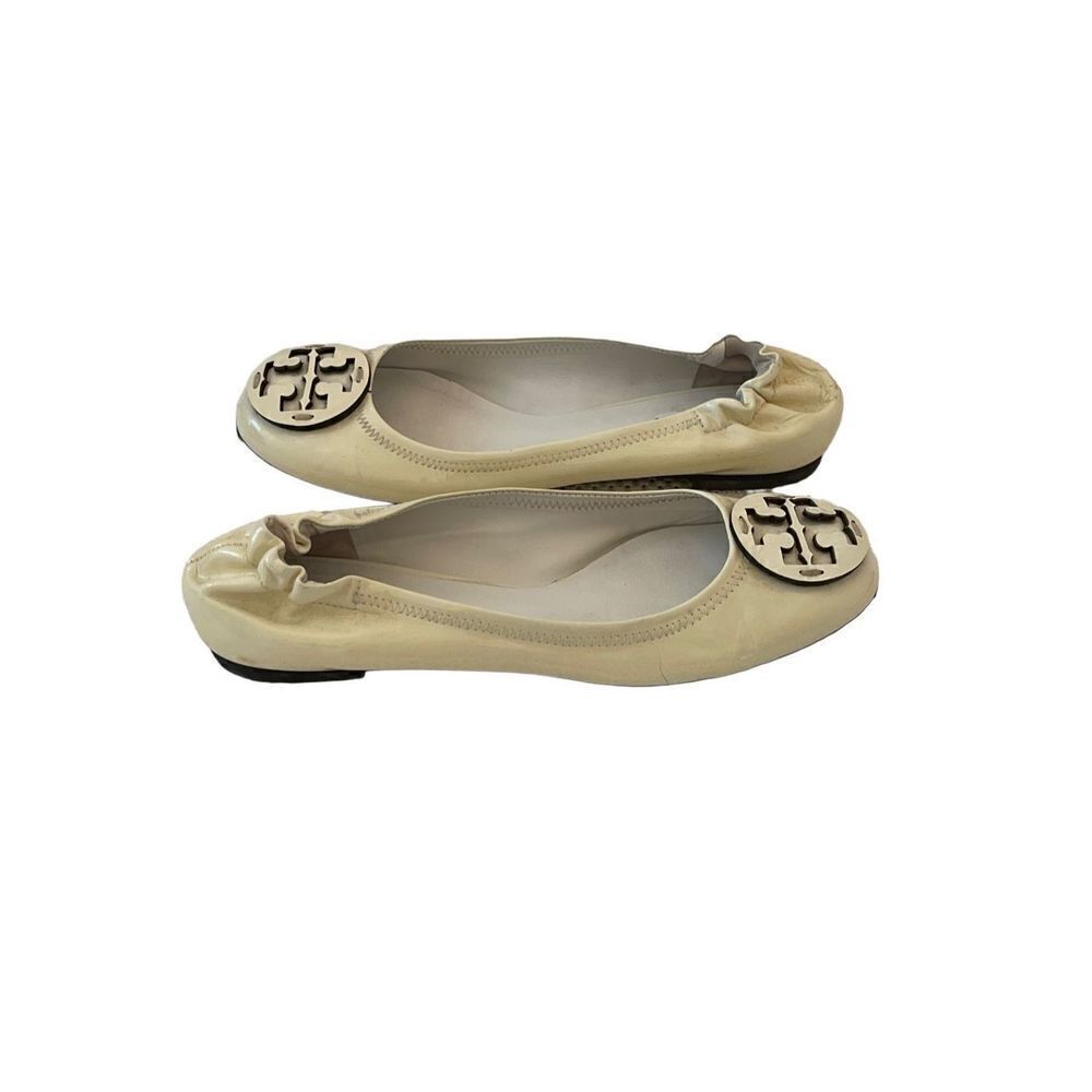 Tory Burch Women's White Patent Leather Slip On Ballet Flats Size 7